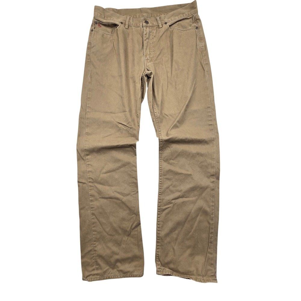 Polo Ralph Lauren Dungaree 650 Straight Fit Jeans Tan Khaki Mens 35x32